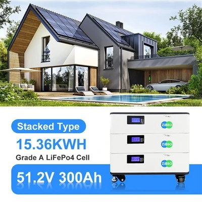 Emmagatzematge d'energia residencial 15KWH Bateria apilada solar 51.2V 300Ah Cicle de vida llarg